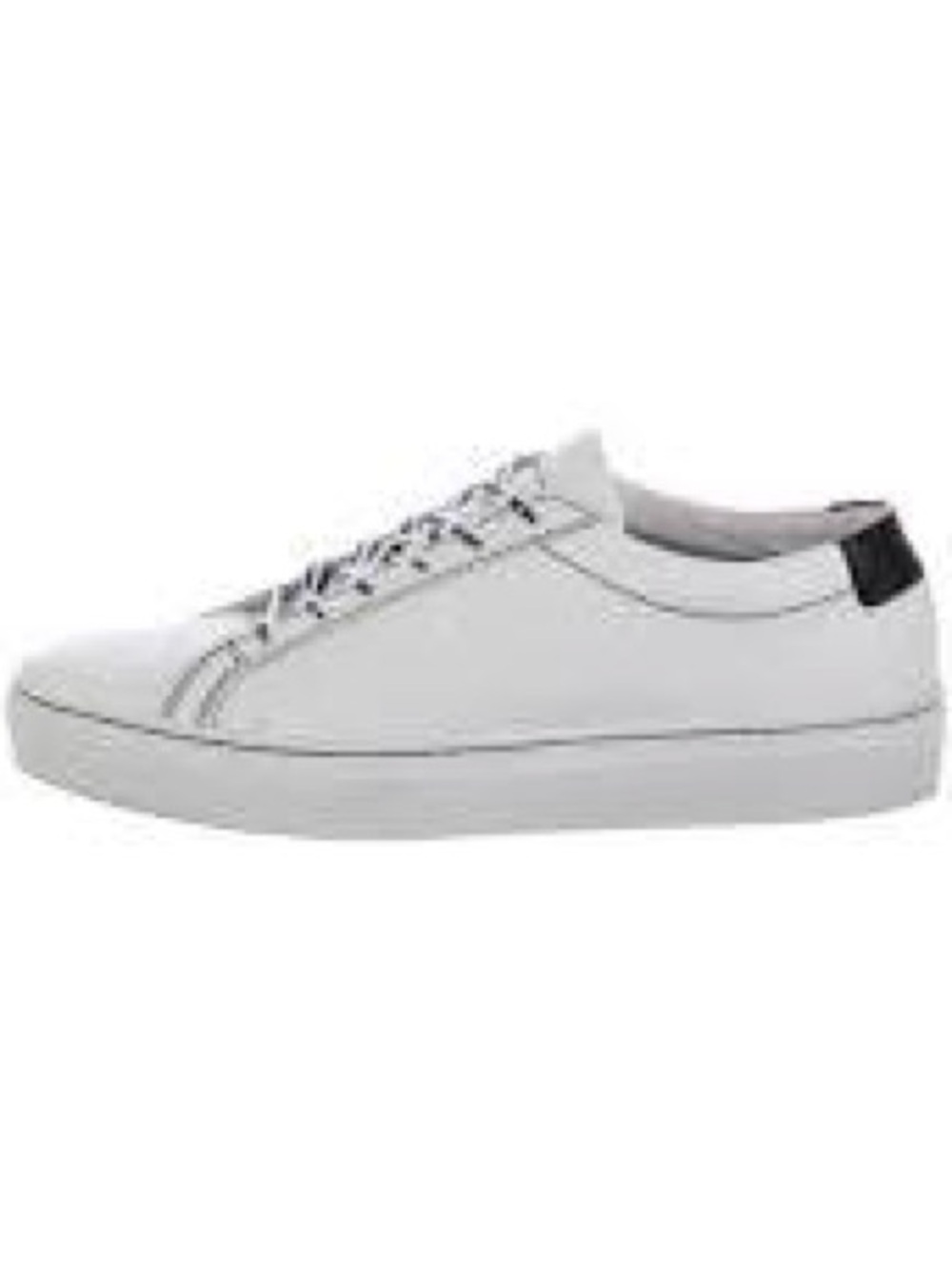 969. LIKE NEW The Kooples White Leather Low-Top Sneakers with Black Heel Patch